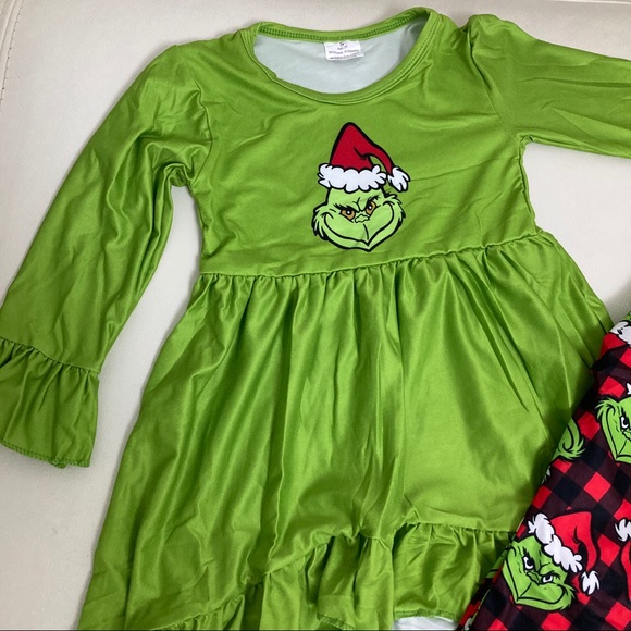 The Grinch Christmas Cute Tunic Dress Set - Picture 4 of 5